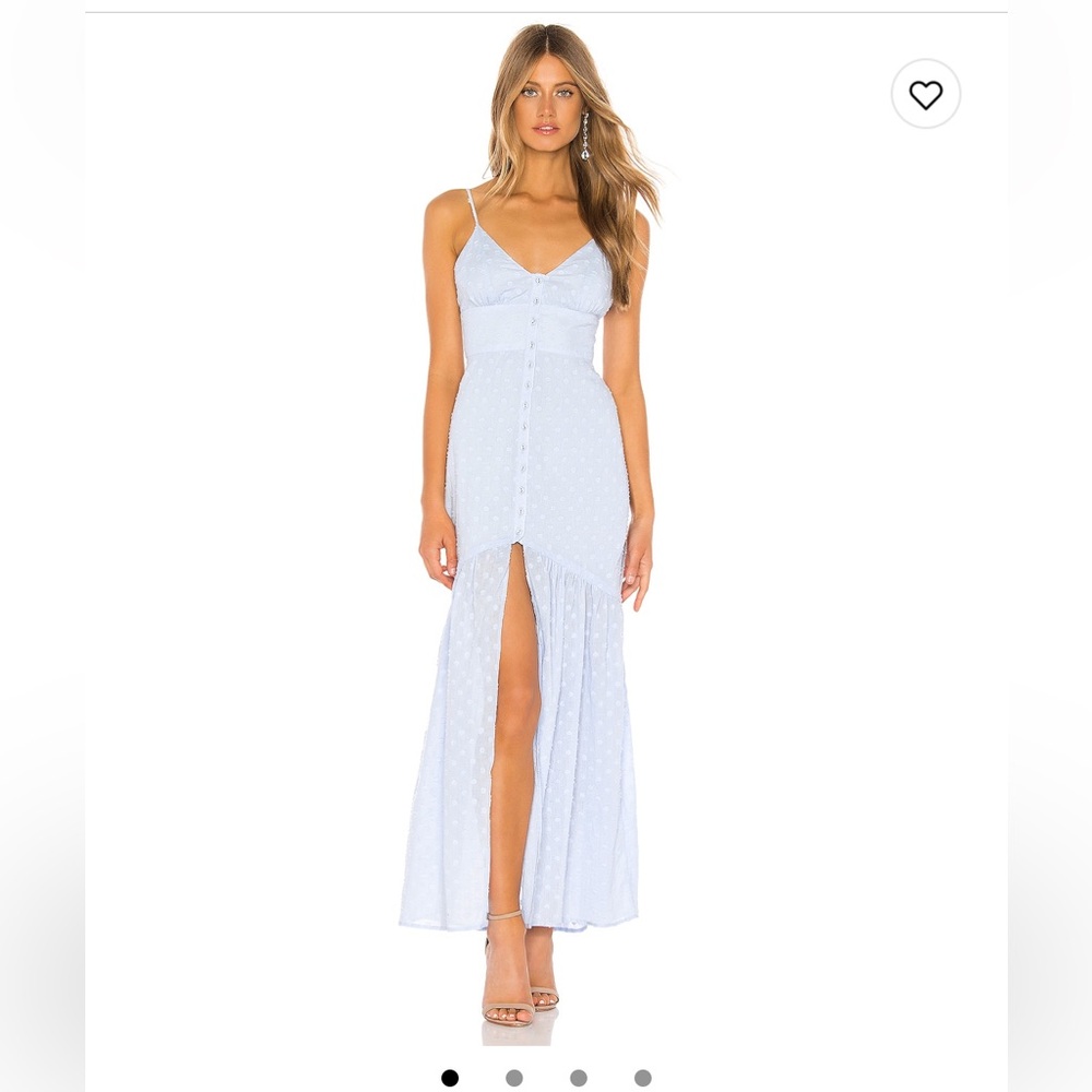 MAJORELLE Blue Trumpet Maxi Skirt with Slit